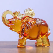 Buddha Stones Yellow Liuli Crystal Elephant Trunk Up Down Design Strength Home Decoration - image 2
