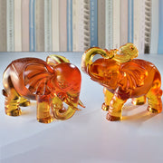 Buddha Stones Yellow Liuli Crystal Elephant Trunk Up Down Design Strength Home Decoration - image 19