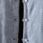 Buddha Stones Frog-button Solid Color Pattern Women's Long Sleeve Cotton Thick Jacket With Floral Cuffs - image 5