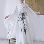 Buddha Stones White Ink Print Design Short Sleeve Women's Meditation Midi Dress Pants Zen Clothing - Dress(Dress Only) - US8-10，UK/AU12-14，EU40-42 (2XL) - image 10