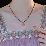 Buddha Stones Tiger Eye Protection Golden Year Of The Horse Necklace Pendant - image 3