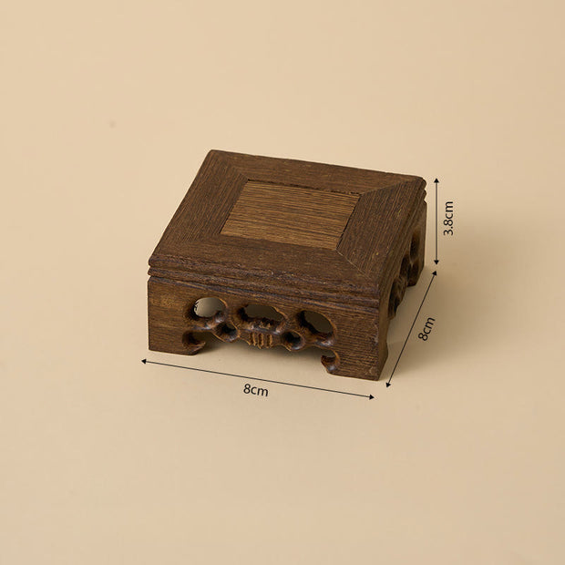 Buddha Stones Formless Buddha Ceramics Wenge Wood Desk Serenity Decoration - Small Square Table 8*8*3.8 cm - image 1