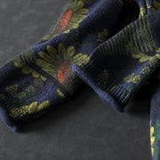 Buddha Stones Sunflower Pattern Mock Neck Long Sleeve Women's Cotton Sweater - image 9