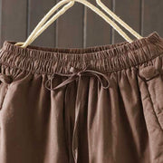 Buddha Stones Women's Winter Drawstring Fleece-Lined Thermal Harem Pants With Pockets - image 15