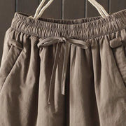 Buddha Stones Women's Winter Drawstring Fleece-Lined Thermal Harem Pants With Pockets - image 3