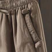 Buddha Stones Women's Winter Drawstring Fleece-Lined Thermal Harem Pants With Pockets - image 5