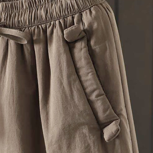 Buddha Stones Women's Winter Drawstring Fleece-Lined Thermal Harem Pants With Pockets - image 5