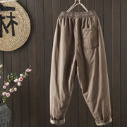 Buddha Stones Women's Winter Drawstring Fleece-Lined Thermal Harem Pants With Pockets - image 2