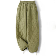 Buddha Stones Women's Plain Elastic Cuff Design Drawstring Thermal Thickened Pants With Pockets - image 11