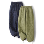 Buddha Stones Women's Plain Elastic Cuff Design Drawstring Thermal Thickened Pants With Pockets - image 21