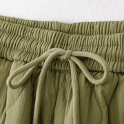 Buddha Stones Women's Plain Elastic Cuff Design Drawstring Thermal Thickened Pants With Pockets - image 14