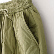 Buddha Stones Women's Plain Elastic Cuff Design Drawstring Thermal Thickened Pants With Pockets - image 15