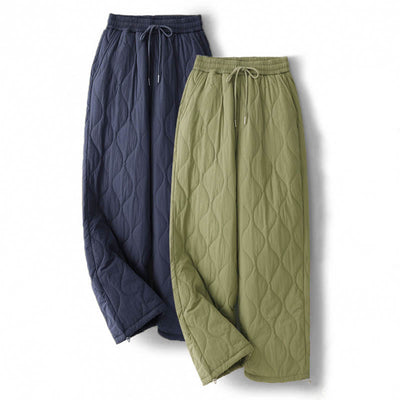 Buddha Stones Women's Plain Elastic Cuff Design Drawstring Thermal Thickened Pants With Pockets - image 0