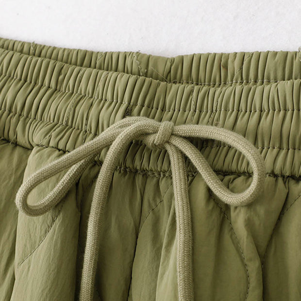 Buddha Stones Women's Plain Elastic Cuff Design Drawstring Thermal Thickened Pants With Pockets - image 14