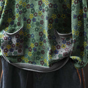 Buddha Stones Knitted Colorful Flowers Pattern Women's Cotton Long Sleeve Sweater With Pockets - image 7