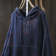 Buddha Stones Women's Knitted Floral Cotton Long Sleeve Hooded Sweater - image 21