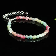 Buddha Stones 4mm Ultra-thin Tourmaline Irregular Beads Positive Chain Bracelet - image 2