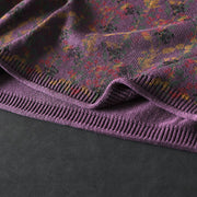 Buddha Stones Knitted Plant Pattern Long Sleeve Mock Neck Women's Cotton Sweater - image 14