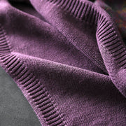 Buddha Stones Knitted Plant Pattern Long Sleeve Mock Neck Women's Cotton Sweater - image 15