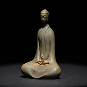 Buddha Stones Handmade Sakyamuni Buddha Iron Powder Rust Cast Resin Statue Home Decoration - image 1