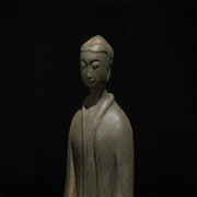 Buddha Stones Handmade Sakyamuni Buddha Iron Powder Rust Cast Resin Statue Home Decoration - image 6
