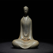 Buddha Stones Handmade Sakyamuni Buddha Iron Powder Rust Cast Resin Statue Home Decoration - Rust Sakyamuni Buddha 11.5*7.4*4.5cm - image 8