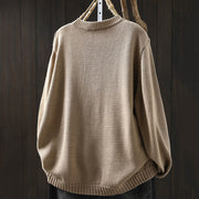 Buddha Stones Plain Knitted Colorful Buttons Design Cotton Women's Long Sleeve Cardigan Sweater - image 9