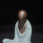 Buddha Stones Small Formless Buddha Meditating Ceramic Statue Zen Home Decoration 4*2.5*5cm - image 7