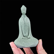 Buddha Stones Meditation Buddha Statue Sandstone Home Figure Desk Decoration 6*4.5*9.5cm - image 6