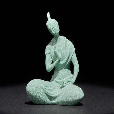 Buddha Stones Listening Buddha Statue Sandstone Home Decoration 6.5*5.5*9.5cm - Buddha 6.5*5.5*9.5cm - image 0