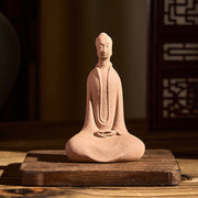 Buddha Stones Sitting Buddha Prayering Ceramic Statue Zen Home Decoration 5*3*8.5cm - image 1