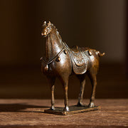 Buddha Stones Ancient Brown Year of the Horse Alloy Home Decoration 5.8*4.7 cm - image 1