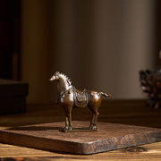 Buddha Stones Ancient Brown Year of the Horse Alloy Home Decoration 5.8*4.7 cm - image 6