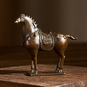 Buddha Stones Ancient Brown Year of the Horse Alloy Home Decoration 5.8*4.7 cm - image 2