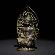 Buddha Stones Tathagata Buddha Alloy Statue Zen Home Decoration 9*4.5 cm - image 3