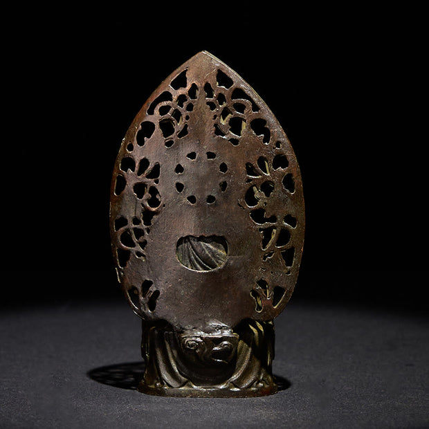 Buddha Stones Tathagata Buddha Alloy Statue Zen Home Decoration 9*4.5 cm - image 4