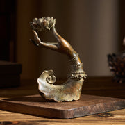 Buddha Stones Classic Buddha's Hand Lotus Alloy Home Decoration 4.7*2.9*8.4 cm - image 3