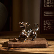 Buddha Stones FengShui Small PiXiu Alloy Wealth Luck Decoration 9.2*2.4*5.2 cm - image 5