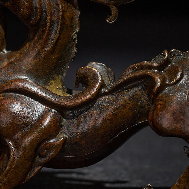 Buddha Stones FengShui Small PiXiu Alloy Wealth Luck Decoration 9.2*2.4*5.2 cm - image 8