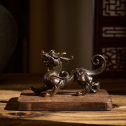 Buddha Stones FengShui Small PiXiu Alloy Wealth Luck Decoration 9.2*2.4*5.2 cm - image 3