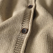 Buddha Stones Patchwork Figure Pattern Buttons Cotton Women's Long Sleeve Cardigan Sweater - image 8