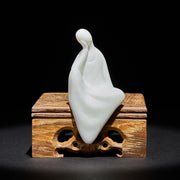 Buddha Stones Formless Buddha Ceramics Wenge Wood Desk Serenity Decoration - Buddha And Small Square Table - image 0