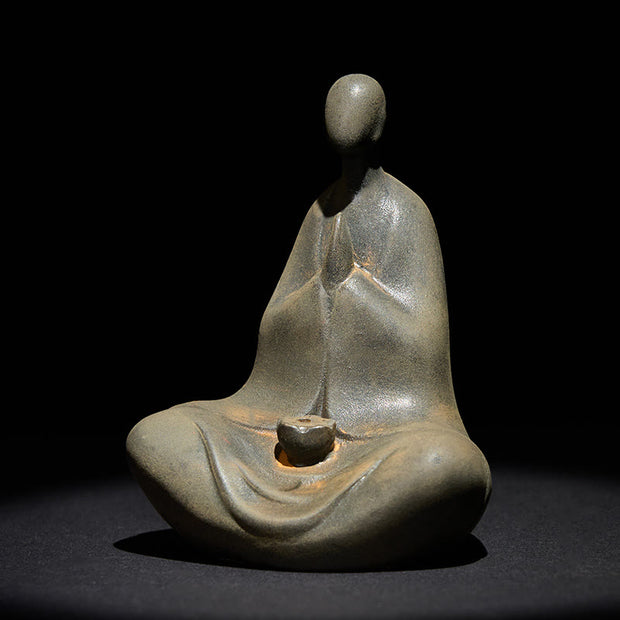 Buddha Stones Handmade Formless Buddha Iron Powder Rust Cast Resin Statue Decoration 11.5*9*6.5 cm - image 3