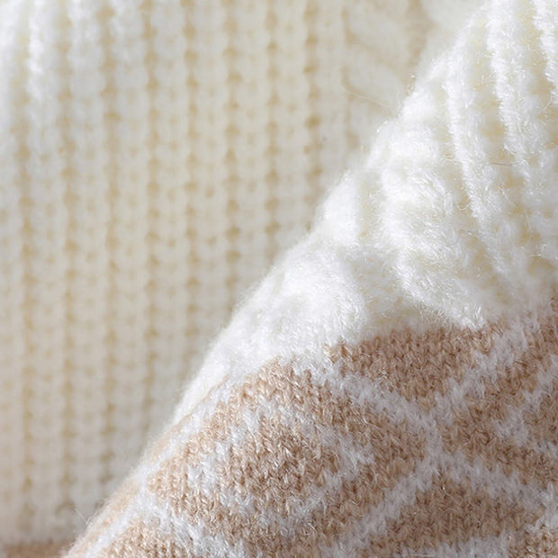 Buddha Stones Patchwork Color Knitted Textured Men's Long Sleeve Sweater With Pockets - image 3