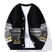 Buddha Stones Patchwork Color Knitted Textured Men's Long Sleeve Sweater With Pockets - Black - US/UK/AU44，EU54 (4XL) - image 7
