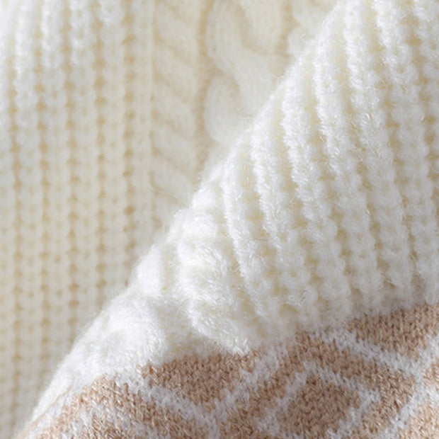 Buddha Stones Patchwork Color Knitted Textured Men's Long Sleeve Sweater With Pockets - image 4