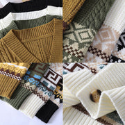 Buddha Stones Patchwork Color Knitted Textured Men's Long Sleeve Sweater With Pockets - image 11