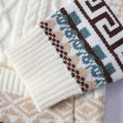 Buddha Stones Patchwork Color Knitted Textured Men's Long Sleeve Sweater With Pockets - image 5