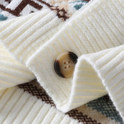 Buddha Stones Patchwork Color Knitted Textured Men's Long Sleeve Sweater With Pockets - image 6