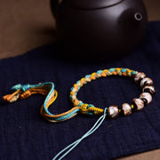 Buddha Stones Tibet Liuli Glass Wishing Health And Safety String Bracelet - image 8